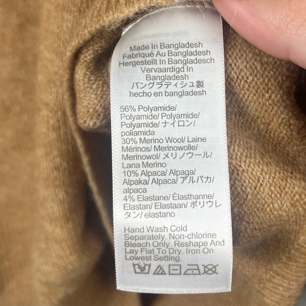 New J. Crew Women's Rollneck Sweater in Supersoft Yarn wool blend size XL Tan